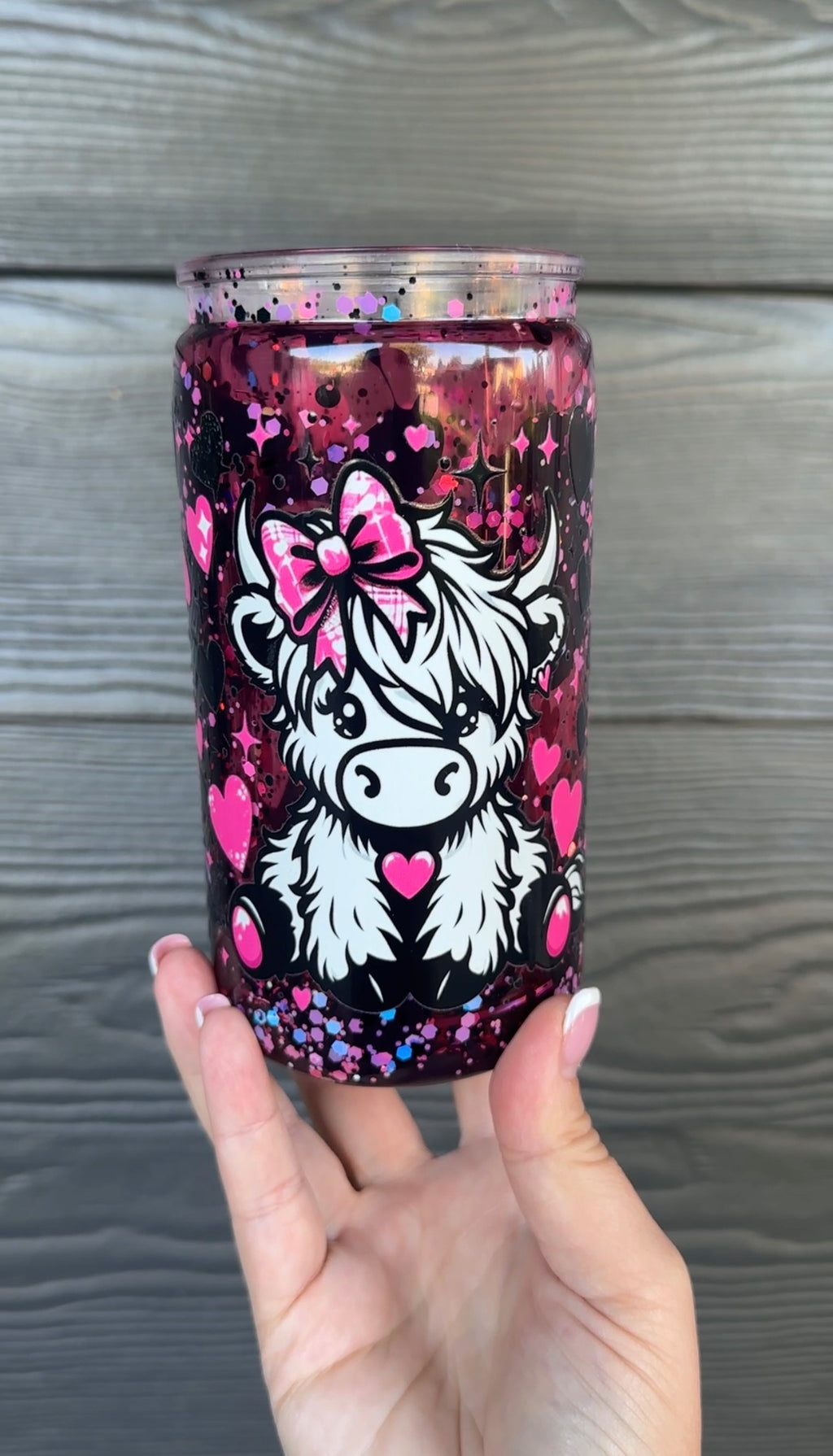 Premade Highland Cow Cup