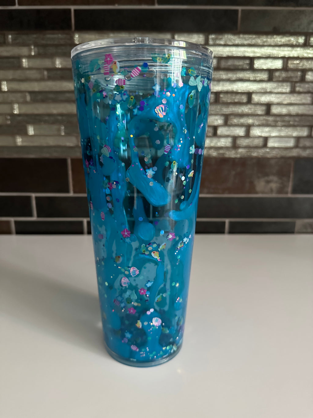 Pre Made 24 oz Acrylic Tumbler - Aquarium