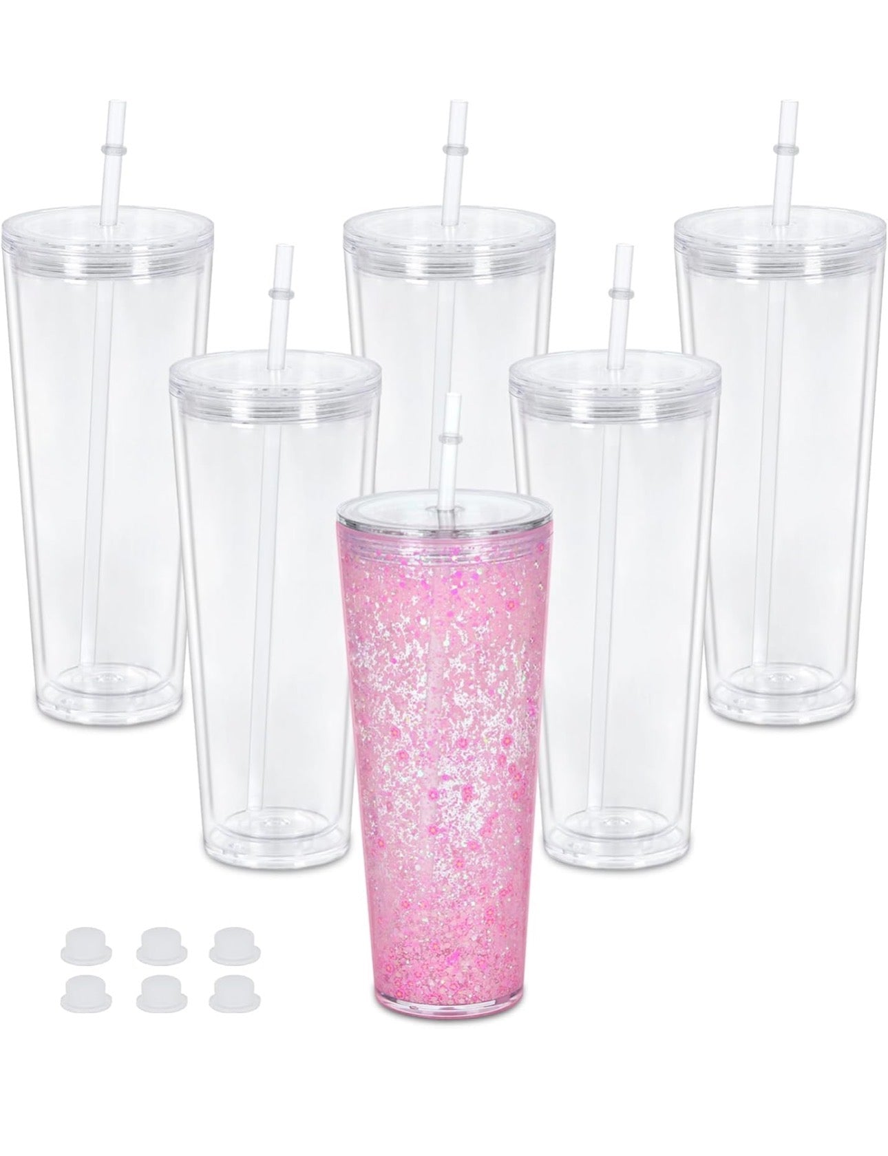 24 oz Acrylic Snow Globe Tumbler