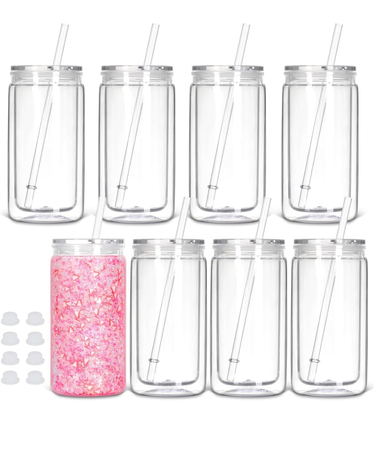 16oz Acrylic Snow Globe Tumbler