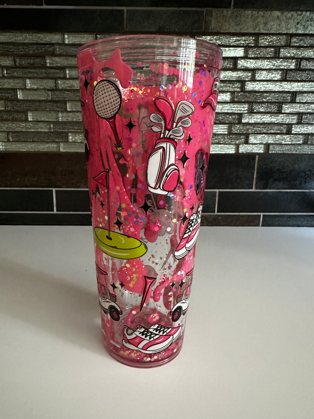 Pre Made 24 oz Acrylic Tumbler - Golf Girl Decal