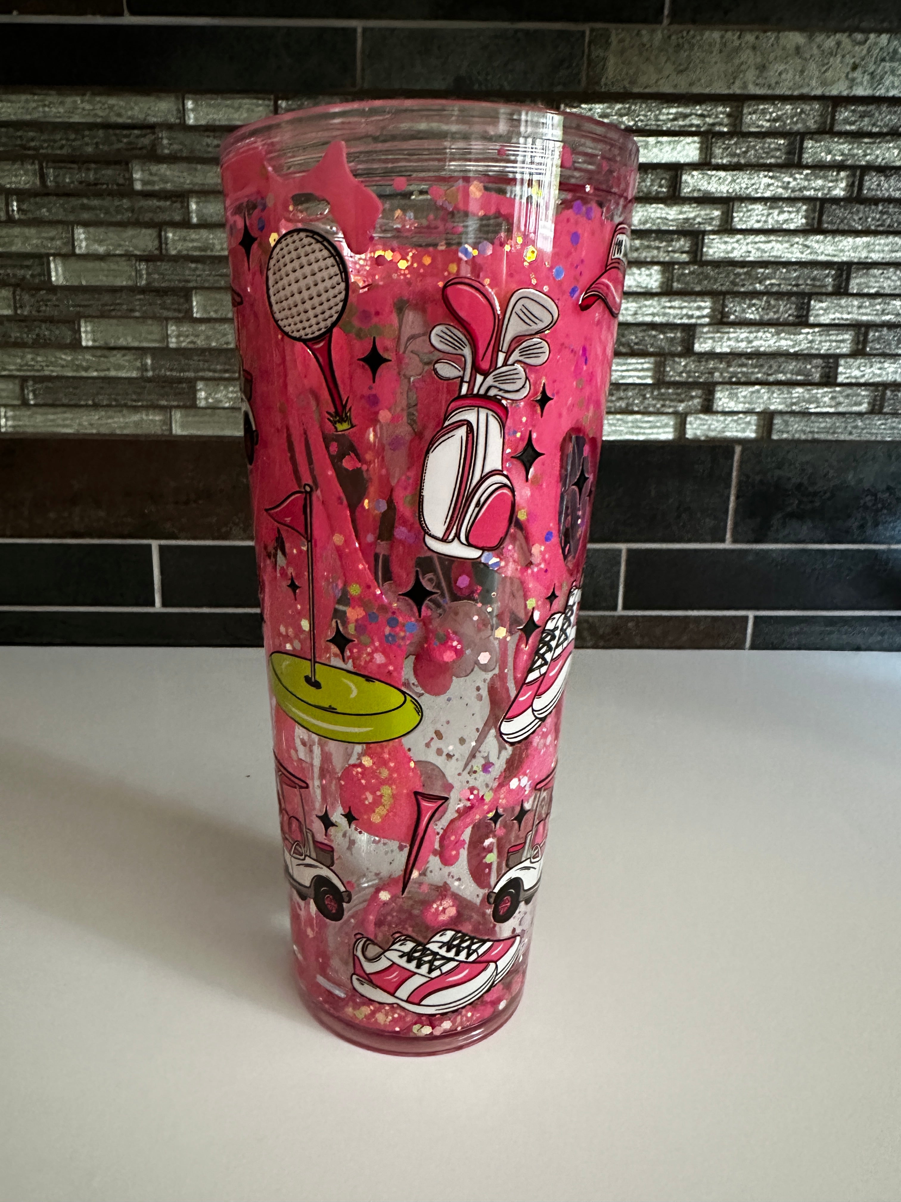 Pre Made 24 oz Acrylic Tumbler - Golf Girl Decal