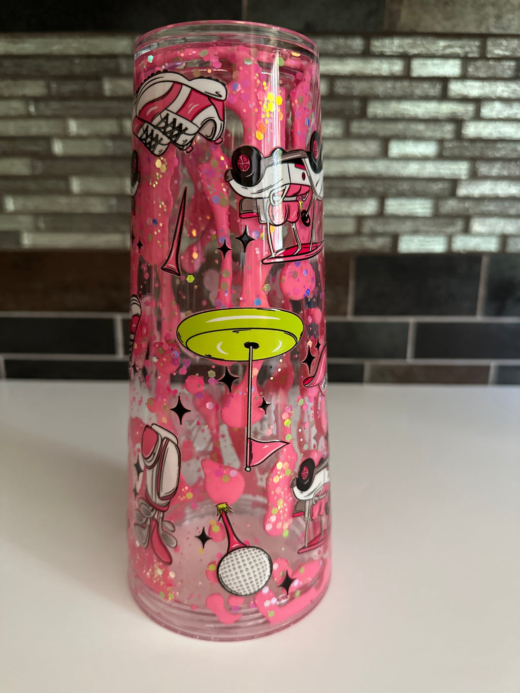 Pre Made 24 oz Acrylic Tumbler - Golf Girl Decal